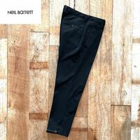 【美品】NEIL BARRETT ニールバレット 裾ジップ テーパード コットン スラックス パンツ 33 ブラック