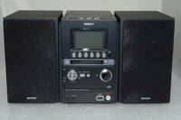 SONY ソニー CD、MD、ウォークマン カセット コンポ CMT-M35WM ブラック 取説（コピー）付 分解清掃、ベルト交換他簡易メンテ 動作確認