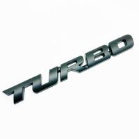 【送料無料】 TURBO ロゴ (小) ブラック エンブレム メタル ステッカー 外装 内装 カスタムパーツ ターボ 車 翌日発送