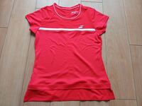 未使用【Babolat】バボラ ゲームシャツ L半袖Tシャツ 赤系