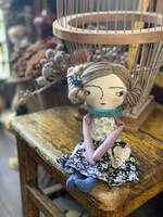 ハンドメイドドール　ワンピースの女の子　手作り人形　ドール　人形　アンティーク