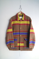 90's BENETTON Native Pattern Jacket ベネトン/ネイティブ柄/ジャケット/カバーオール/ブラウン/52