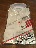 トンボ シーブロックニットシャツ 長袖Sサイズ 新品 160 スクールシャツ 制服 カッターシャツ ワイシャツ ホワイト Yシャツ