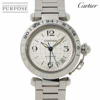 カルティエ Cartier パシャC メリディアン GMT W31078M7 ボーイズ 腕時計 デイト シルバー 文字盤 オートマ 自動巻き PashaC 90230376