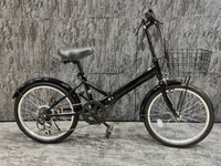 【新品訳ありアウトレット品】20インチ折り畳み自転車SHIMANO外装6段変速　ブラック【SK5782】