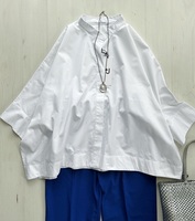 新品+J UNIQLO　ジルサンダー 　スーピマコットンドルマンスリーブシャツ　大きいサイズXXL（15・17号）白　ホワイト