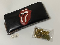 Rolling Stones 【 ローリングストーンズ 】 デザイン ラウンドジップ 長財布 赤ロゴ ウォレットチェーン付 未使用展示品　