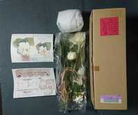 122【フェリシモ】 アレンジフラワーマーケットの会 造花の作成キット ガーベラと白バラのナチュラルポット