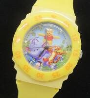 【未使用動作品】★Disney 紙タグ付 くまのプーさん Pooh&Piglet Royal Victory Limited ディズニー腕時計 イエロー