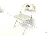 【米軍放出品】☆未使用品 MECO 折り畳みイス USMC オフィス パイプ椅子 1脚 (160)☆XD17AK#24-T