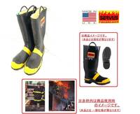【米軍放出品】SERVUS 消防士用ブーツ サイズ15W(33cm) 長靴 ファイヤーマンブーツ (100)☆XD24BK#24