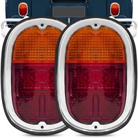 VWタイプ2 ワーゲン リア ライト テールライト アセンブリー ペア ２個セット レンズ 色 アンバー レッド 赤 コンビ T2 バス 用 ～1975年