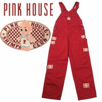 j261 90年代 レア PINK HOUSE ピンクハウス キューピー コラボ 限定 オーバーオール サロペット オールインワン レッド 赤 正規品 綿 100%