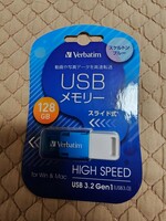 新品　Verbatim　USBメモリ128GB　スケルトンブルー