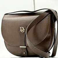 ●高級●Christian Dior クリスチャンディオール CDロゴ ショルダーバッグ ワンショルダーバッグ 鞄 かばん 本革 レザー 斜め掛け可 茶