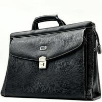 ●高級●Christian Dior クリスチャンディオール ビジネスバッグ トートバッグ ブリーフケース 鞄 かばん ダイヤル ロック金具 レザー 黒