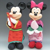 ディズニー　ミッキー＆ミニー　マクドナルドぬいぐるみドール　2体セット　香港版　1990年代　ハッピーミールトイ