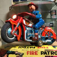ブリキロボット　バイク ブリキのバイク　FIRE PATROL 増田屋ブリキ　ヴィンテージブリキ　1950s 消防パトロール　ヨネザワ玩具　野村