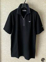 TOURSTAGE ツアーステージ ポロシャツ サイズL 黒 ハーフジップ 半袖ポロシャツ ゴルフ 