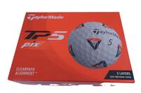 【新品】TaylorMade(テーラーメイド) ゴルフボール 白 1ダース TP5 pix ゴルフ用品 2404-0576 ゴルフボール