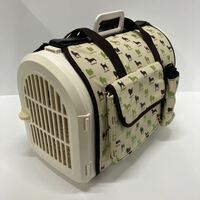 小型犬用 犬 猫 ペット ラタン調 専用カバー付き バスケットキャリー キャリーケース トラベルキャリー 旅行 BL-460 アイリスオーヤマ 