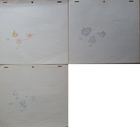 宮崎駿監督アニメ「未来少年コナン」　ギガント翼上での機銃掃射⑲◇マニアックなこだわりの３連続手描き原画です