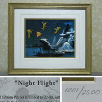 Disney「1999年 ディズニー ピーターパン ティンカーベル Night Flight ナイトフライト ピン セット 限定 1001/2500 証明書」アート パネル