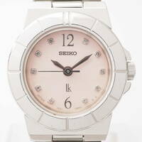 セイコー ルキア SEIKO LUKIA 1F21-0L90 R2 クォーツ SS 10P シルバー×ピンク系文字盤 レディース 腕時計[590279-AA3