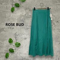 タグ付未使用品ROSE BUD ローズバッド（F）ロングスカート 麻混 グリーン