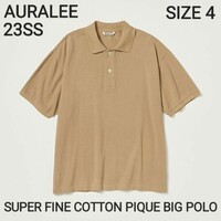 AURALEE　オーラリー 23SS　SUPER FINE COTTON PIQUE BIG POLO　SIZE 4　A23SP01SK　ポロシャツ