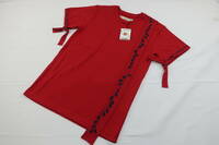 【送900円】　583　未着用品　PRTIT BATEAU　プチバトー　レディース　半袖Tシャツ　カットソー　赤　S　袖リボン　右胸ポケットあり
