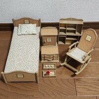 希少 タカラ ジェニー ちゃん カントリー家具セット TAKARA JAPAN 1986 ベッド ロッキングチェア クローゼット タカラ レトロ 昭和 花柄
