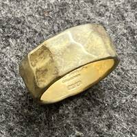 KO1360□Paul Smith ポールスミス リング 指輪 シルバー 銀製 ゴールドカラー 17号 幅8㎜ メンズ ユニセックス
