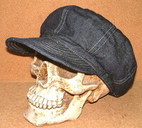 新品 CUSHMAN クッシュマン 1950's ビンテージ インディゴ デニム生地 キャスケット ワークキャップ (Lサイズ/約60cm) ハンチング 帽子 青
