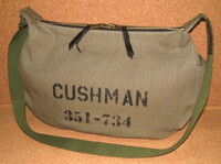 新品 CUSHMAN クッシュマン 肉厚 コットンダック生地 ステンシル 大型 メッセンジャーバッグ ボディーバッグ (緑) 帆布 キャンバス生地 鞄