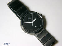 稼働品☆DANISH DESIGN ダニッシュデザイン 腕時計 メンズ レディース ブラック 黒 ラウンド 三針 デイト クォーツウォッチ