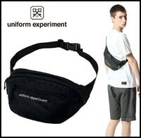 uniform experiment 19SS WAIST BAG ロゴ 刺繍 リップストップ ナイロン ショルダー ボディ ウエスト バッグ バック ポーチ 黒 SOPHNET
