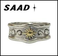 SAAD サード K18 ゴールド 太陽神 サンシンボル シルバー 925 イーグル フェザー 唐草 アラベスク 平打ち リング 指輪 12号 13号 バングル