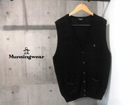 Munsingwear マンシングウェア Grand Slam ペンギンロゴ刺繍 ニットベスト LL/XL/黒 ブラック/メンズ/セーター/GOLF ゴルフ/日本製