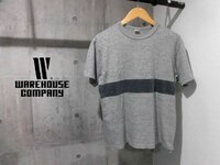 WAREHOUSE ウエアハウス/バープリント Tシャツ L/杢グレー/日本製