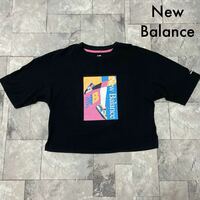 new balance ニューバランス Tシャツ 半袖 ビッグプリント スポーツ トレーニング ブラック レディース サイズXS 玉SS1690