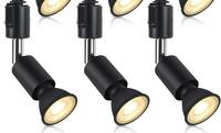 【新品】3個セット LED電球付き ダクトレール用スポットライト E11口金 電球色 50W ブラック ライティングバー用器具セット