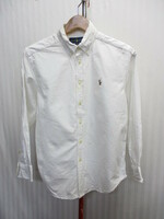 ラルフローレン　白シャツ　SIZE 150 12　長袖ボタンダウンシャツ　キッズ　白BDシャツ　オックスフォードシャツ　長袖シャツ　04021