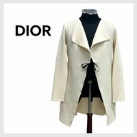 高級 Christian Dior クリスチャン ディオール シルク コットン混 ロング カーディガン レディース 5E24263AM560