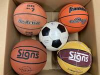 【06】バスケットボール 5個 まとめ signs Franklin Be Active サッカーボール 中古品 5号 7号など