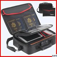 SEKAM ブラック 保管 分類 整理 安全 ファイル パスポート 37x28x1 書類収納バッグ 耐火バッグ 292