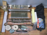 ◆KROMSKI 手織り機◆本体約74×66×H18㎝ 編み物 手作り バッグ・本付き 卓上手芸 工芸品ハンドクラフト まとめ♪直接引き渡しH-60409カナ