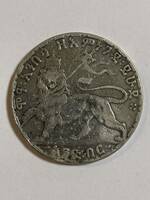 49 エチオピア メネリク2世 1ビル銀貨 EE1892年(1900) KM19 古銭 銀貨　アンティークコレクション アンティークコイン