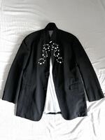 【希少】テーラードジャケット yohji yamamoto pour homme 96ss 花と少年期 フラワーカットワーク オーバーサイズジャケット 