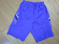 新品　送料無料　アシックス【asics】サッカーに運動に　部屋着にも　快適ハーフパンツ　L　日本製　紫